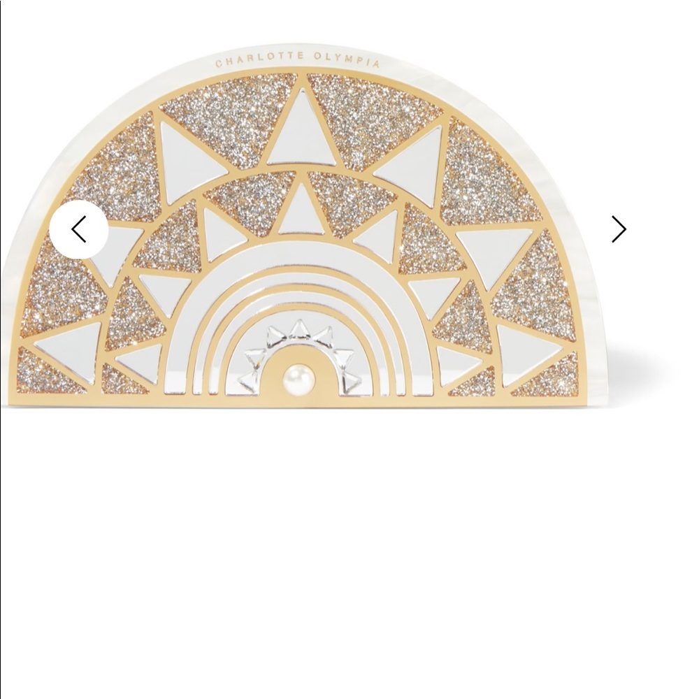 Irona mirror-embellished glittered Perspex clutch